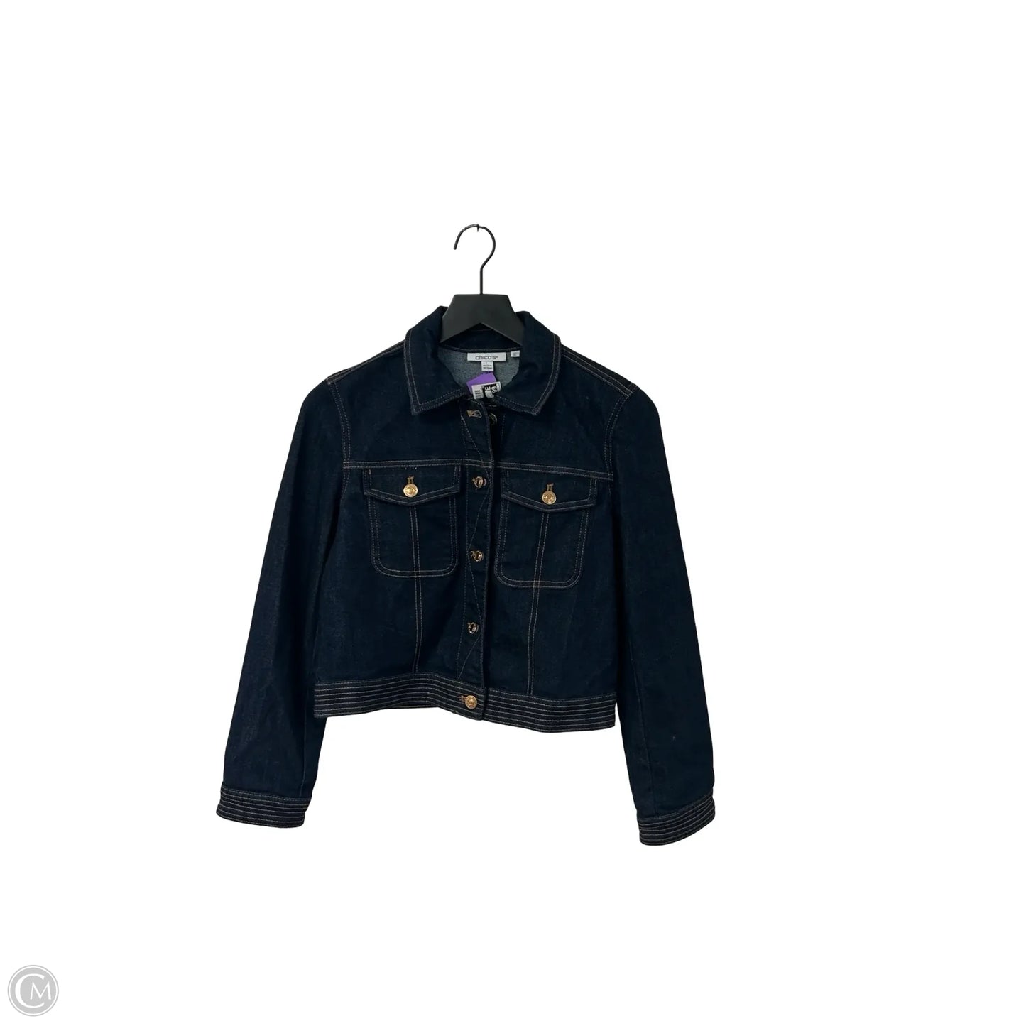 Jacket Denim By Chicos In Blue Denim, Size: Xs