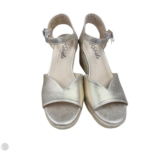 Sandals Heels Wedge By Life Stride In Gold, Size: 6