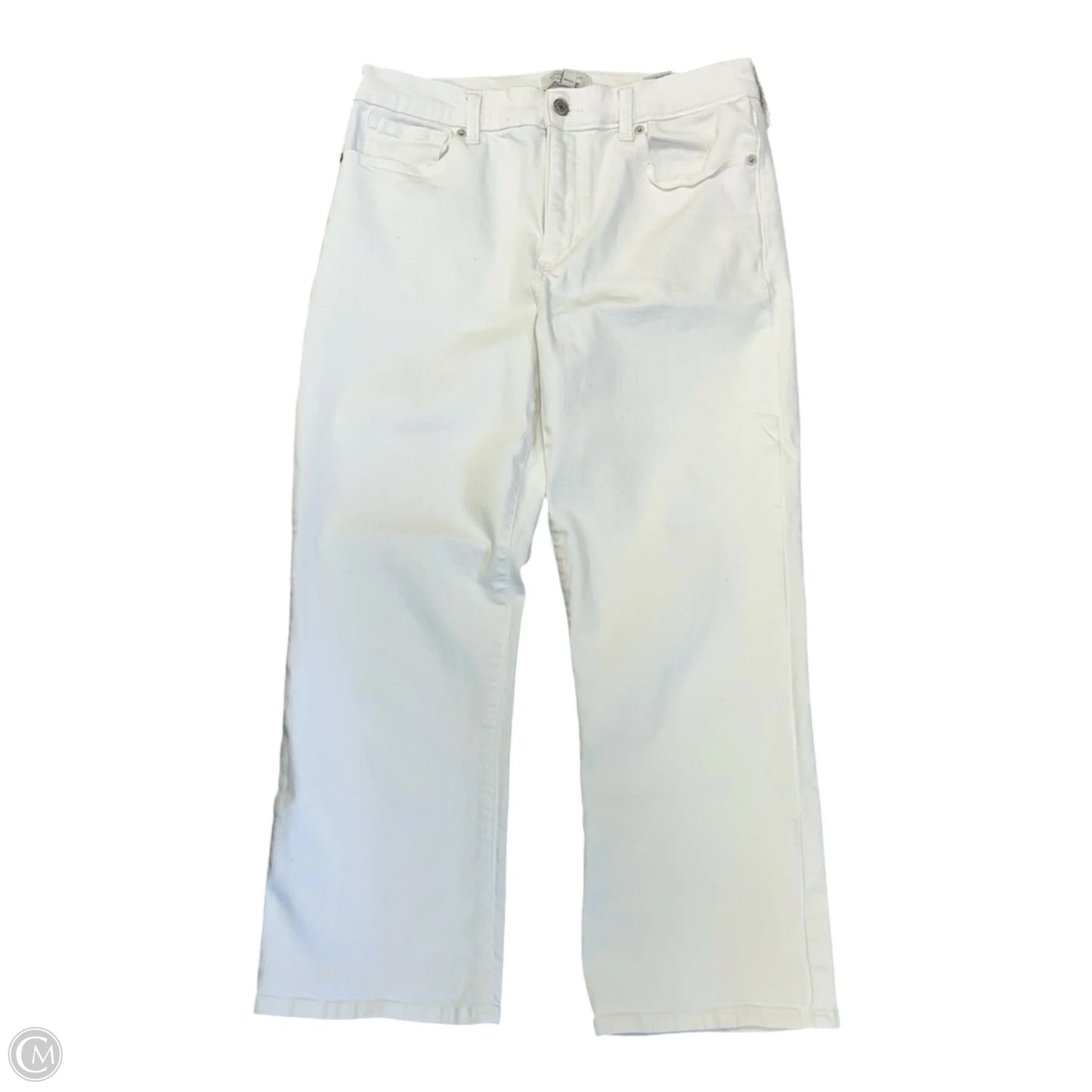 Jeans Straight By Banana Republic In White Denim, Size: 10