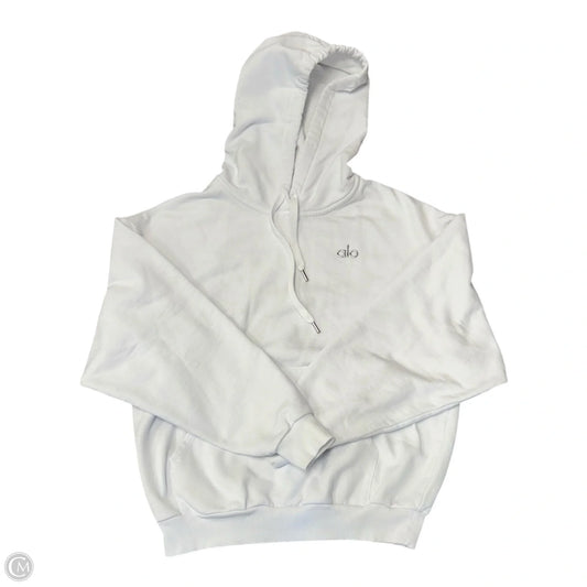 Athletic Sweatshirt Hoodie By Alo In White, Size: S