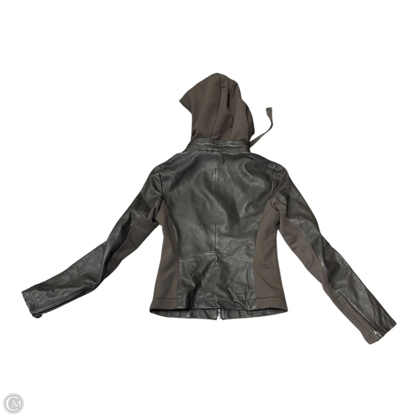 Jacket Moto Leather By Athleta In Brown, Size: Xxs