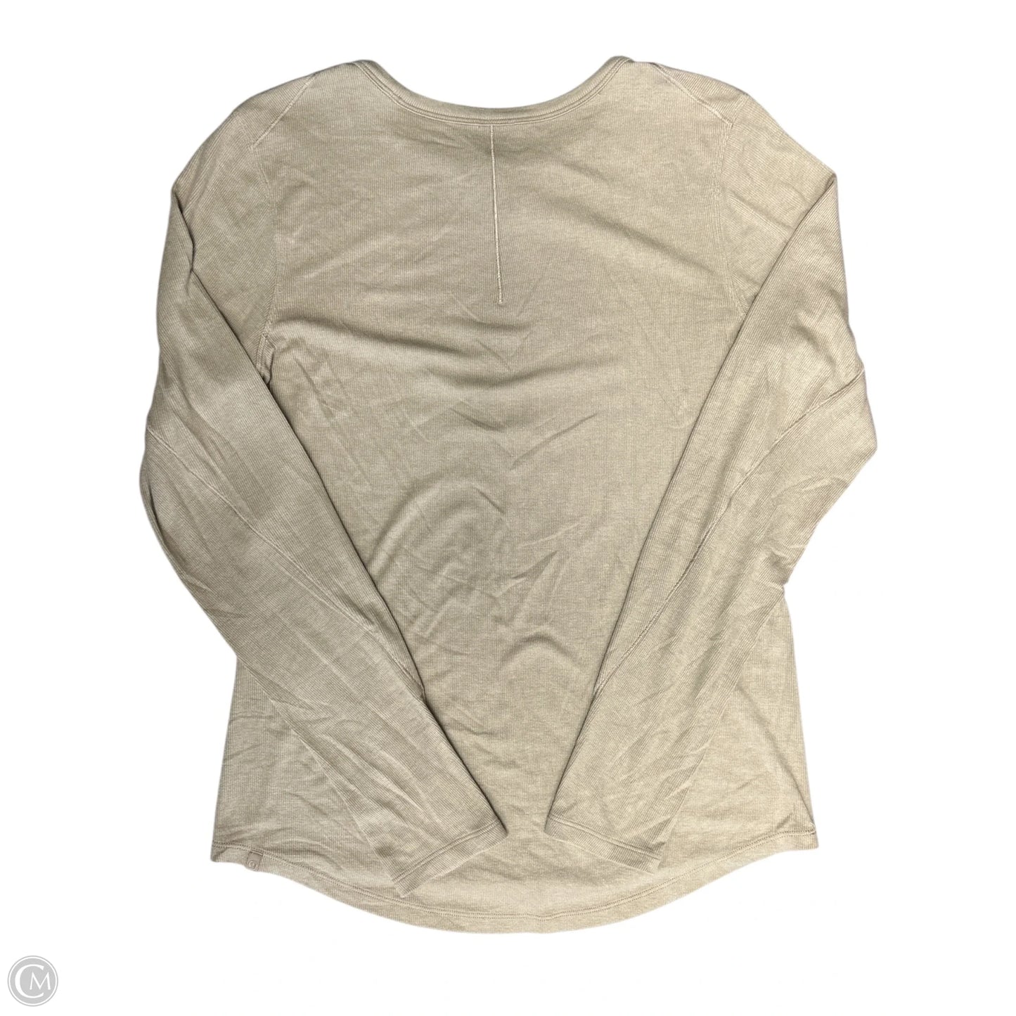 Top Long Sleeve By Lululemon In Tan, Size: 12