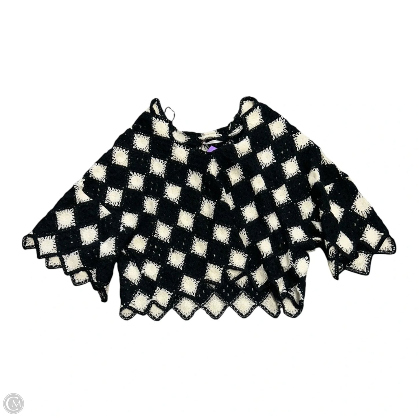 Sweater Short Sleeve By Free People In Black & White, Size: S