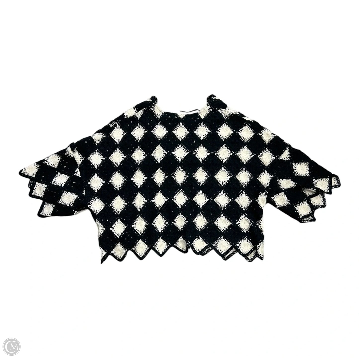 Sweater Short Sleeve By Free People In Black & White, Size: S