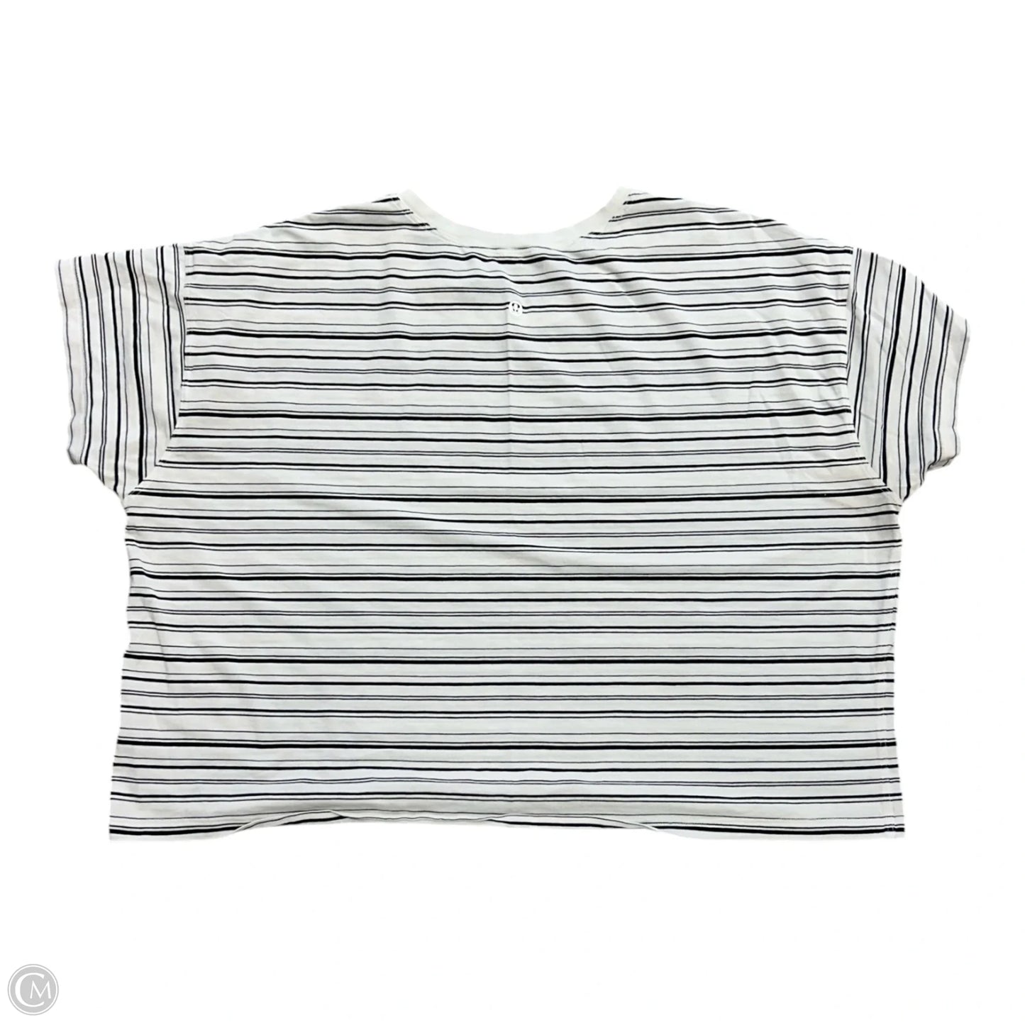 Athletic Top Short Sleeve By Lululemon In Striped Pattern, Size: 12