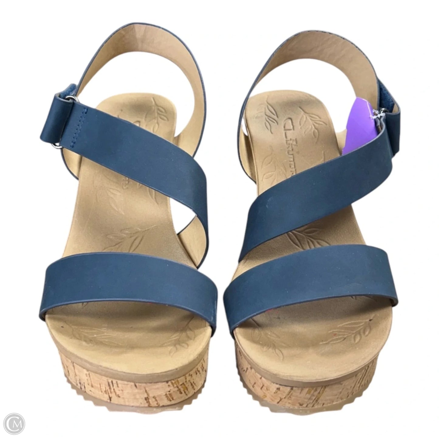 Sandals Heels Wedge By Chinese Laundry In Blue, Size: 8.5