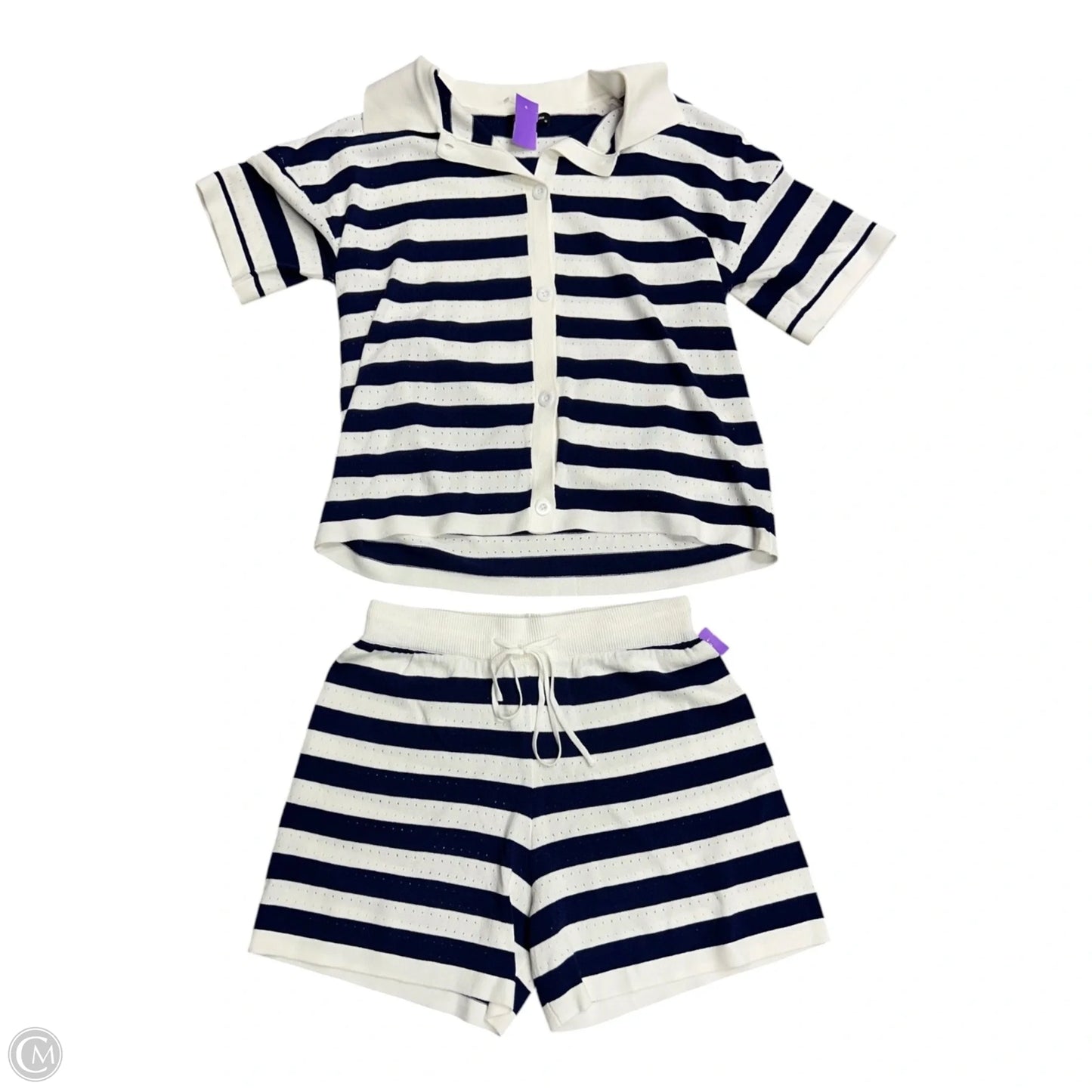 Shorts Set By Prettygarden In Blue & White, Size: M