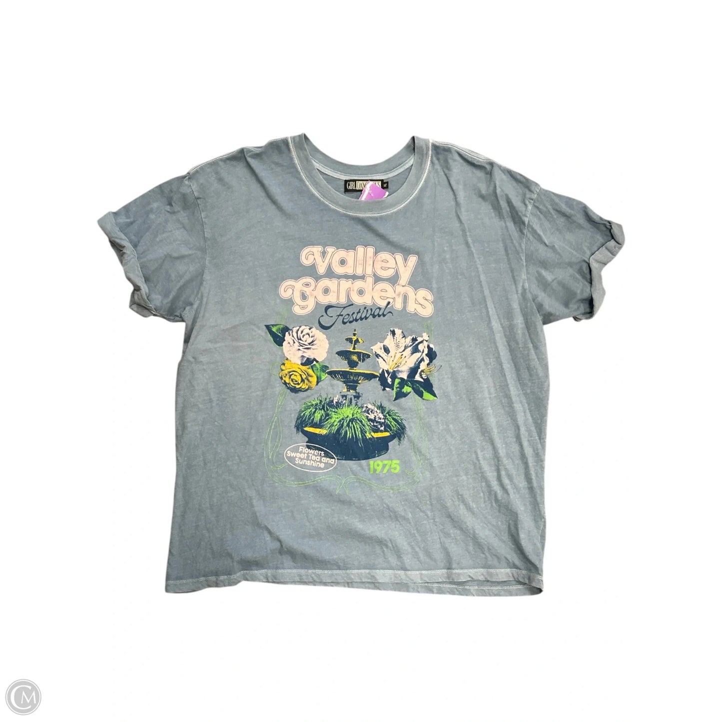 Top Short Sleeve By Girl Dangerous In Blue, Size: Xl