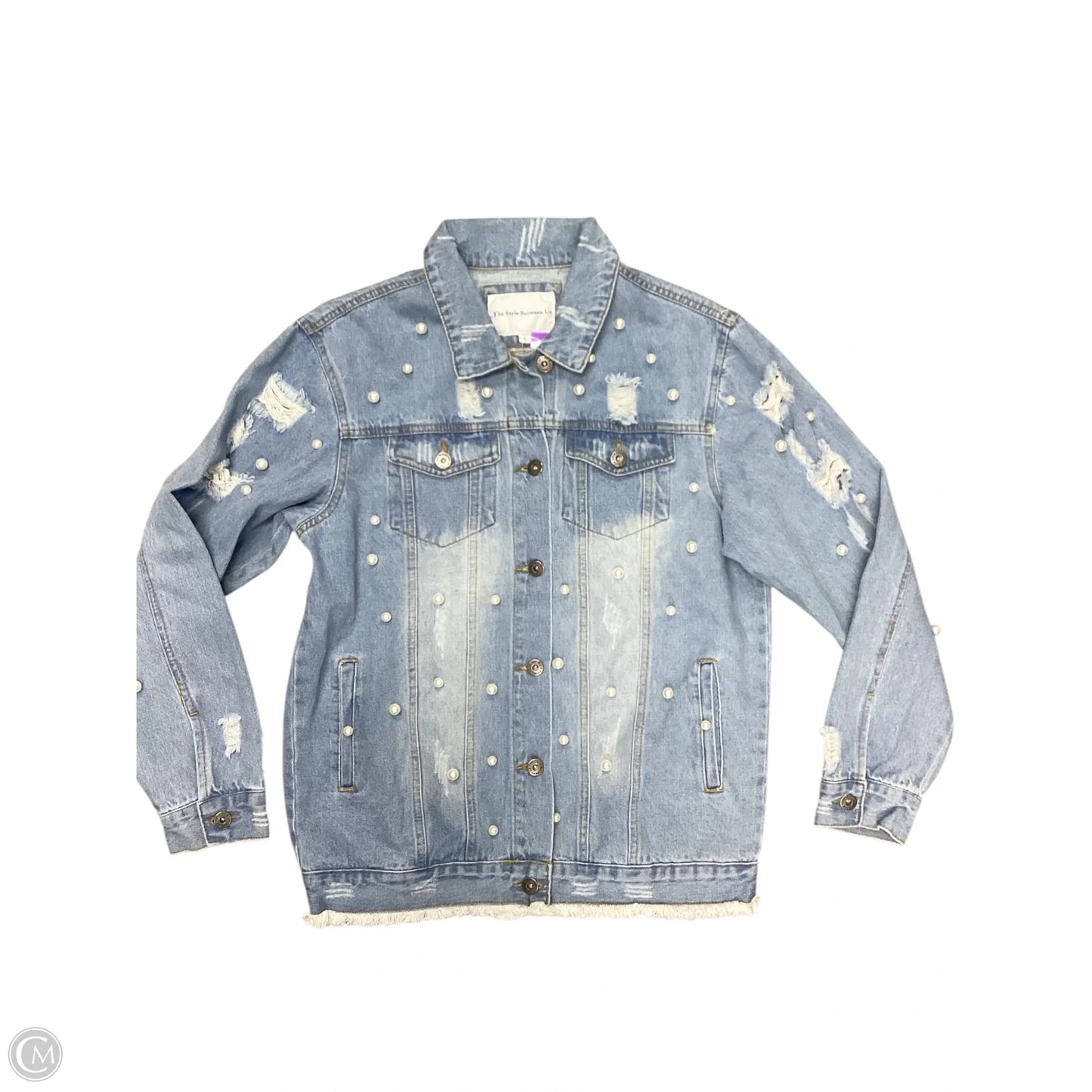 Jacket Denim By Clothes Mentor In Blue Denim, Size: L