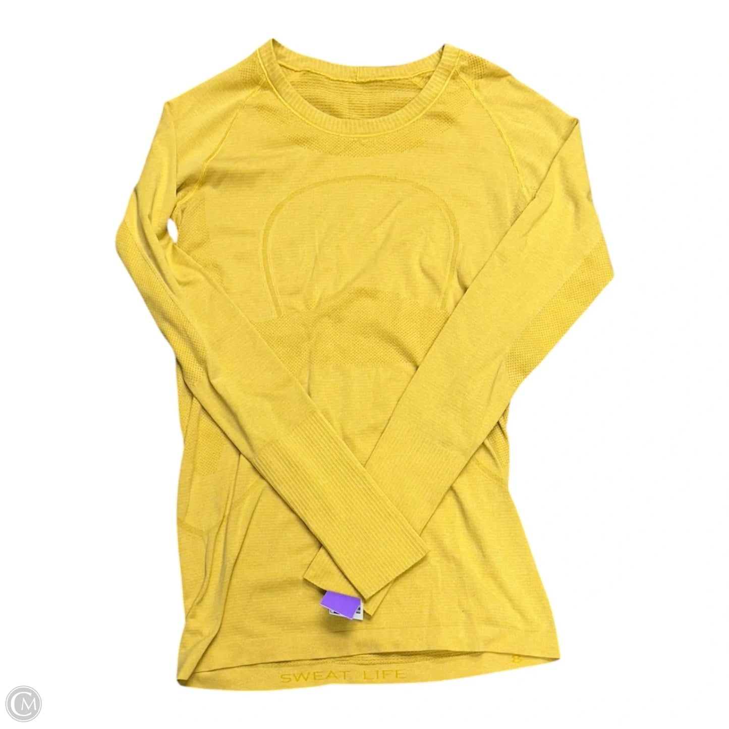 Athletic Top Long Sleeve Crewneck By Lululemon In Yellow, Size: 8