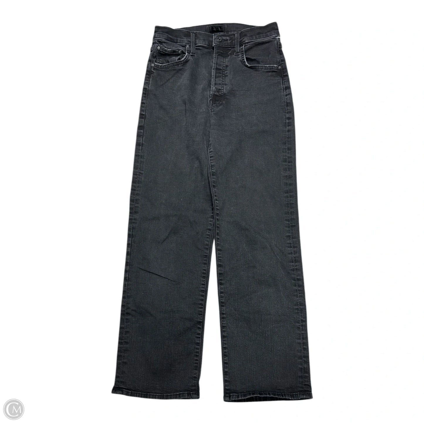 Jeans Straight By Mother In Black Denim, Size: 4