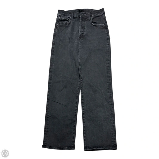 Jeans Straight By Mother In Black Denim, Size: 4