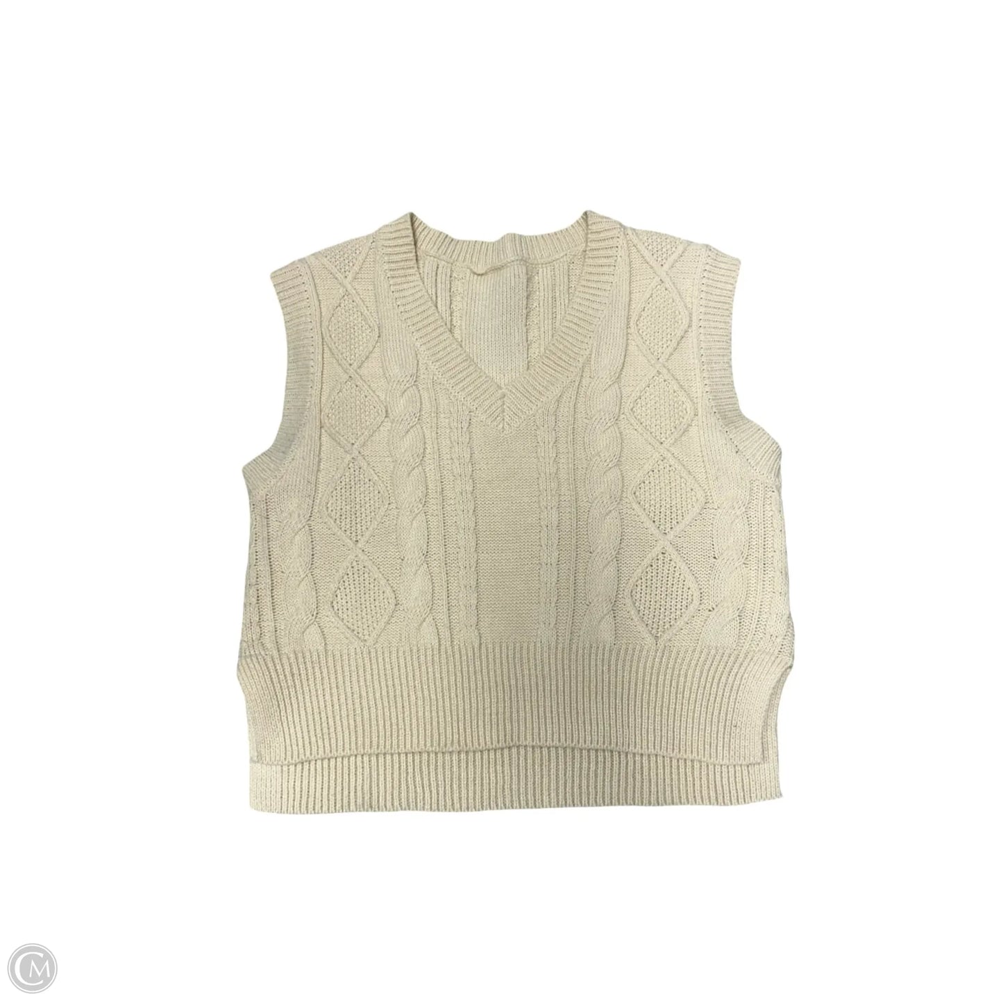Vest Sweater By Clothes Mentor In Ivory, Size: Xs