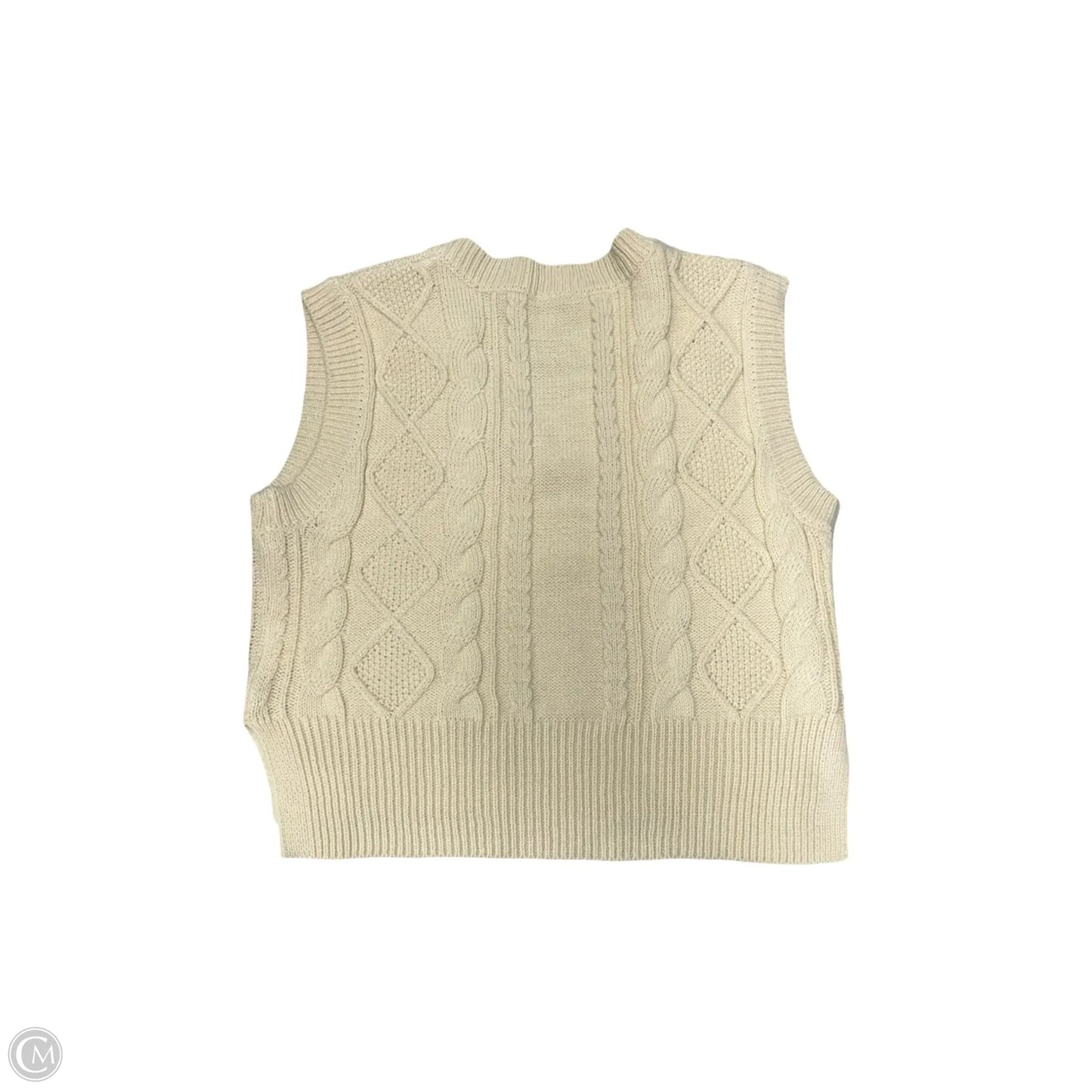 Vest Sweater By Clothes Mentor In Ivory, Size: Xs