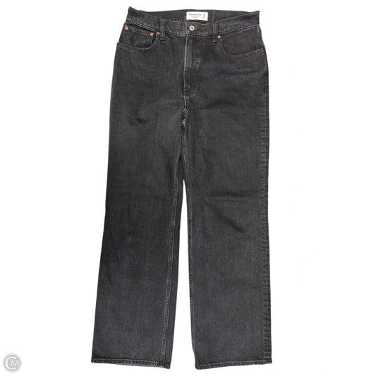 Jeans Wide Leg By Abercrombie And Fitch In Black Denim, Size: 10
