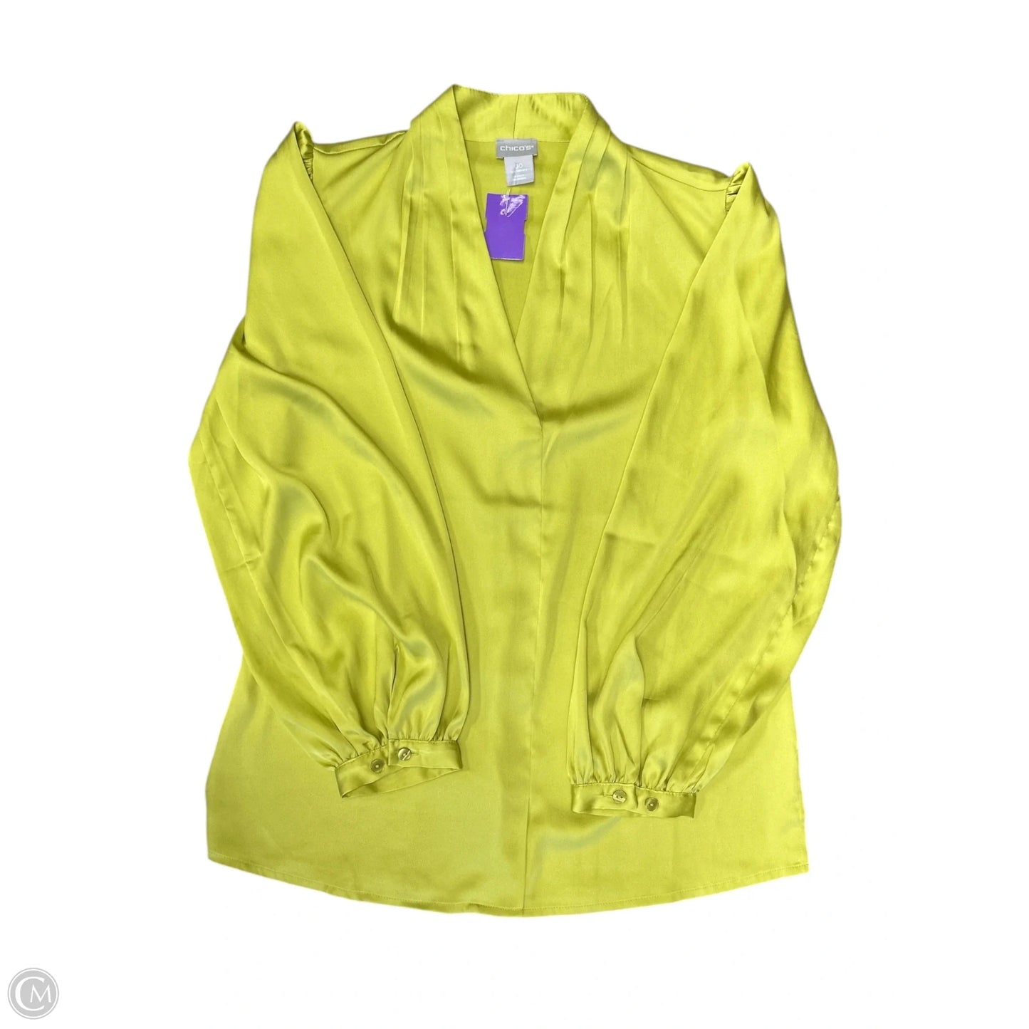 Top Long Sleeve By Chicos In Green, Size: Xs