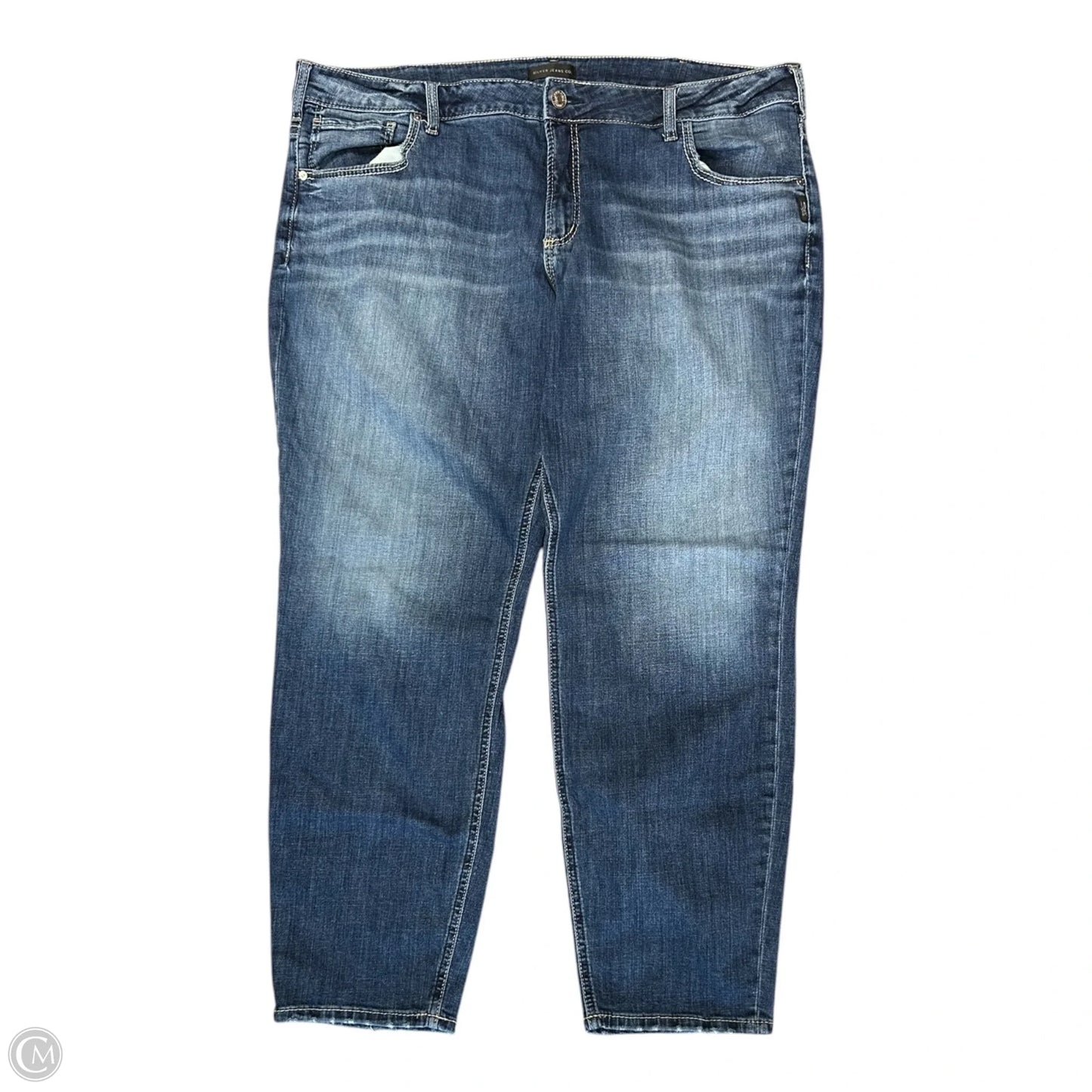 Jeans Boyfriend By Silver In Blue Denim, Size: 22