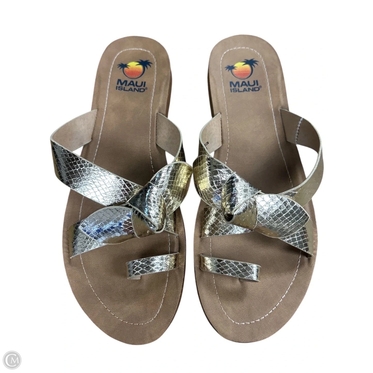 Sandals Flats By Clothes Mentor In Gold, Size: 10