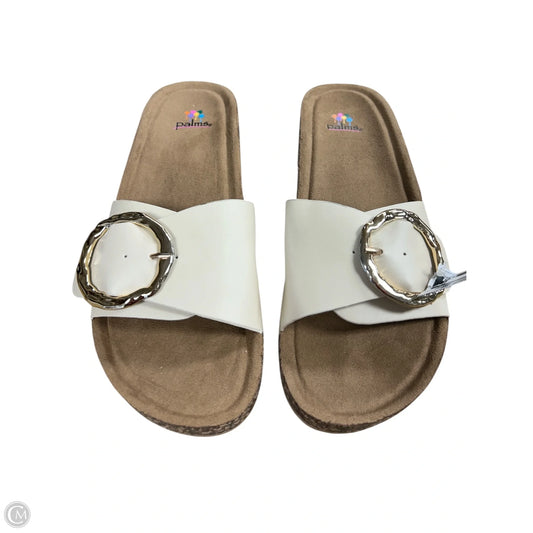 Sandals Flats By Clothes Mentor In Cream, Size: 10