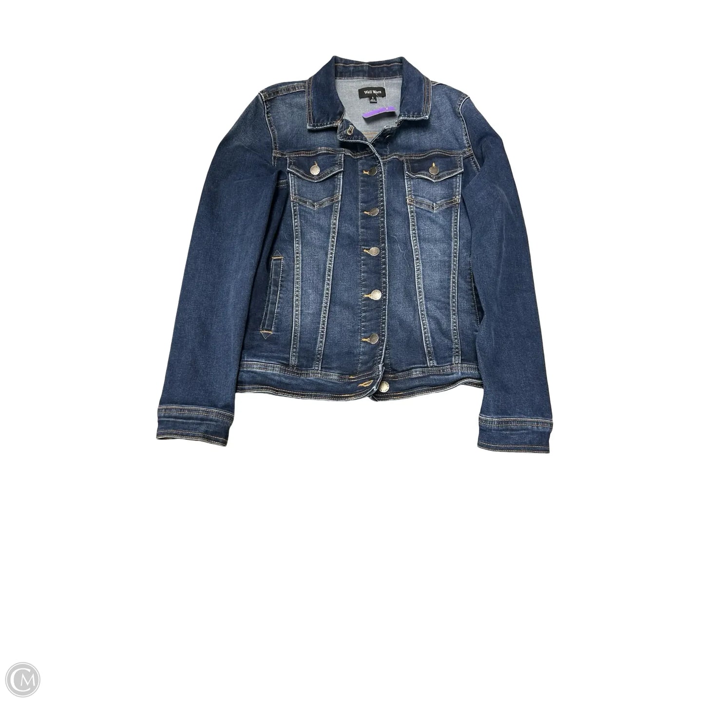 Jacket Denim By Well Worn In Blue Denim, Size: S