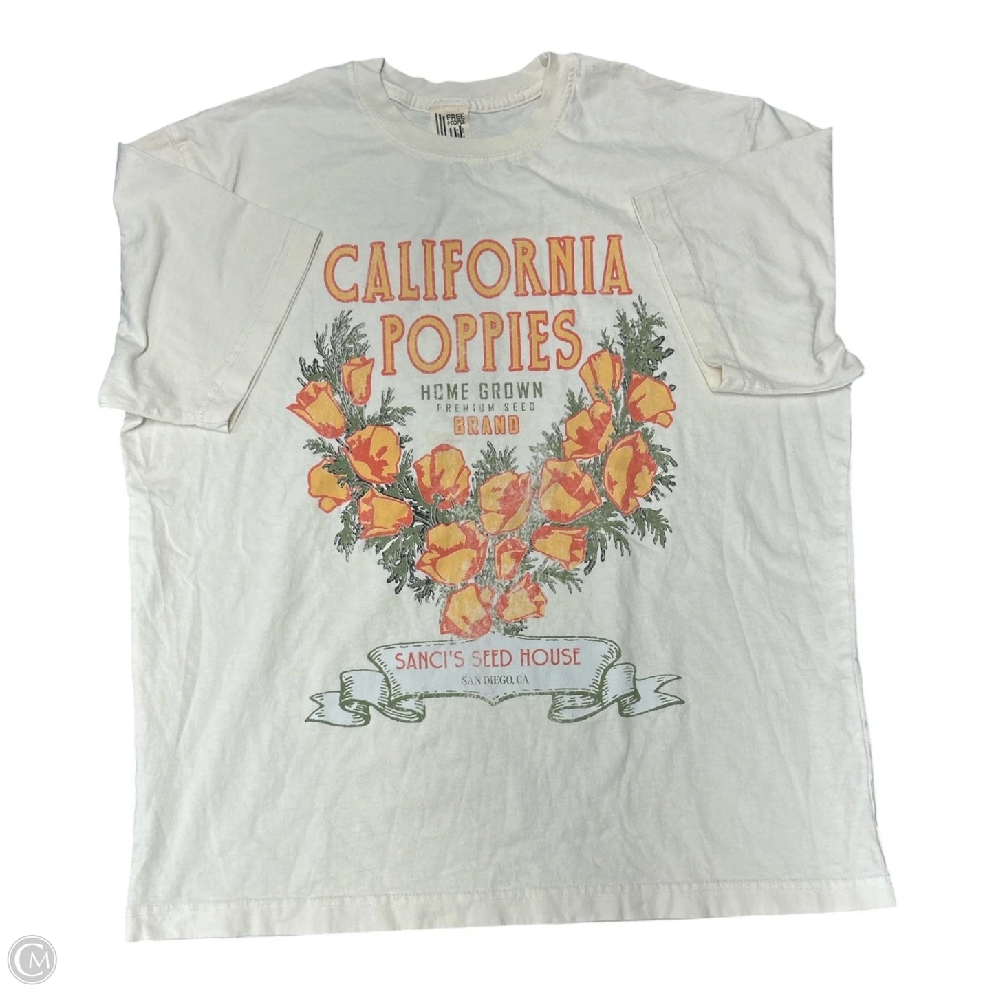 Top Short Sleeve By Free People In Cream, Size: M