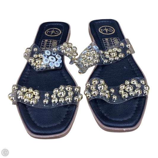 Sandals Flats By Clothes Mentor In Gold, Size: 8