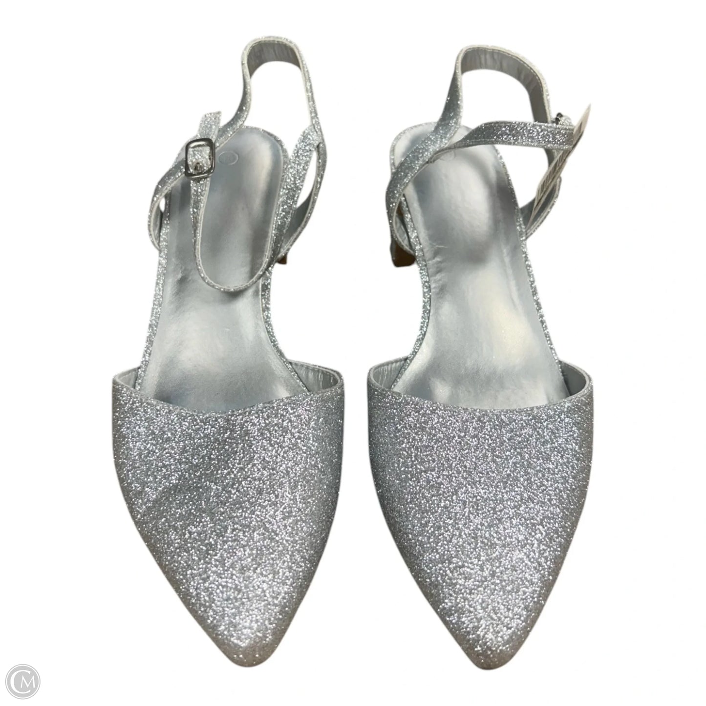 Shoes Heels Kitten By Clothes Mentor In Silver, Size: 10