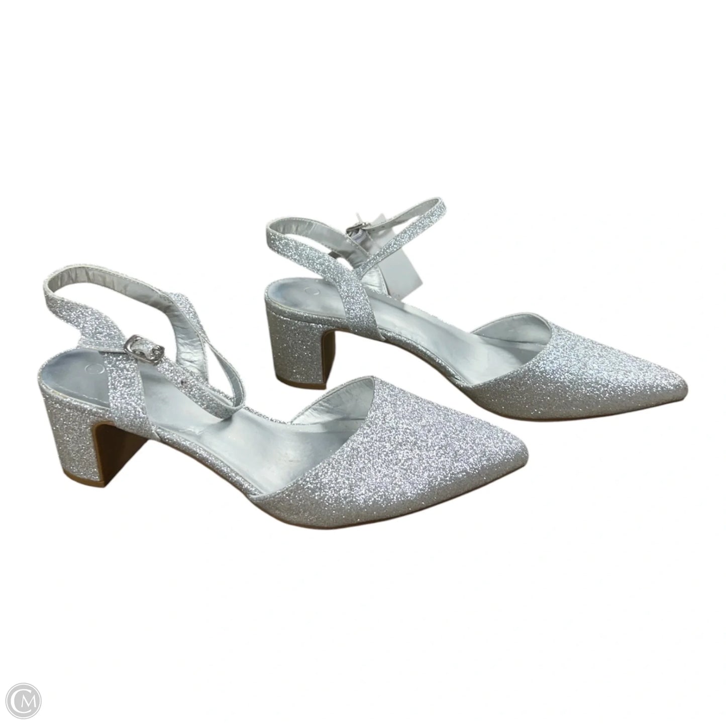 Shoes Heels Kitten By Clothes Mentor In Silver, Size: 10