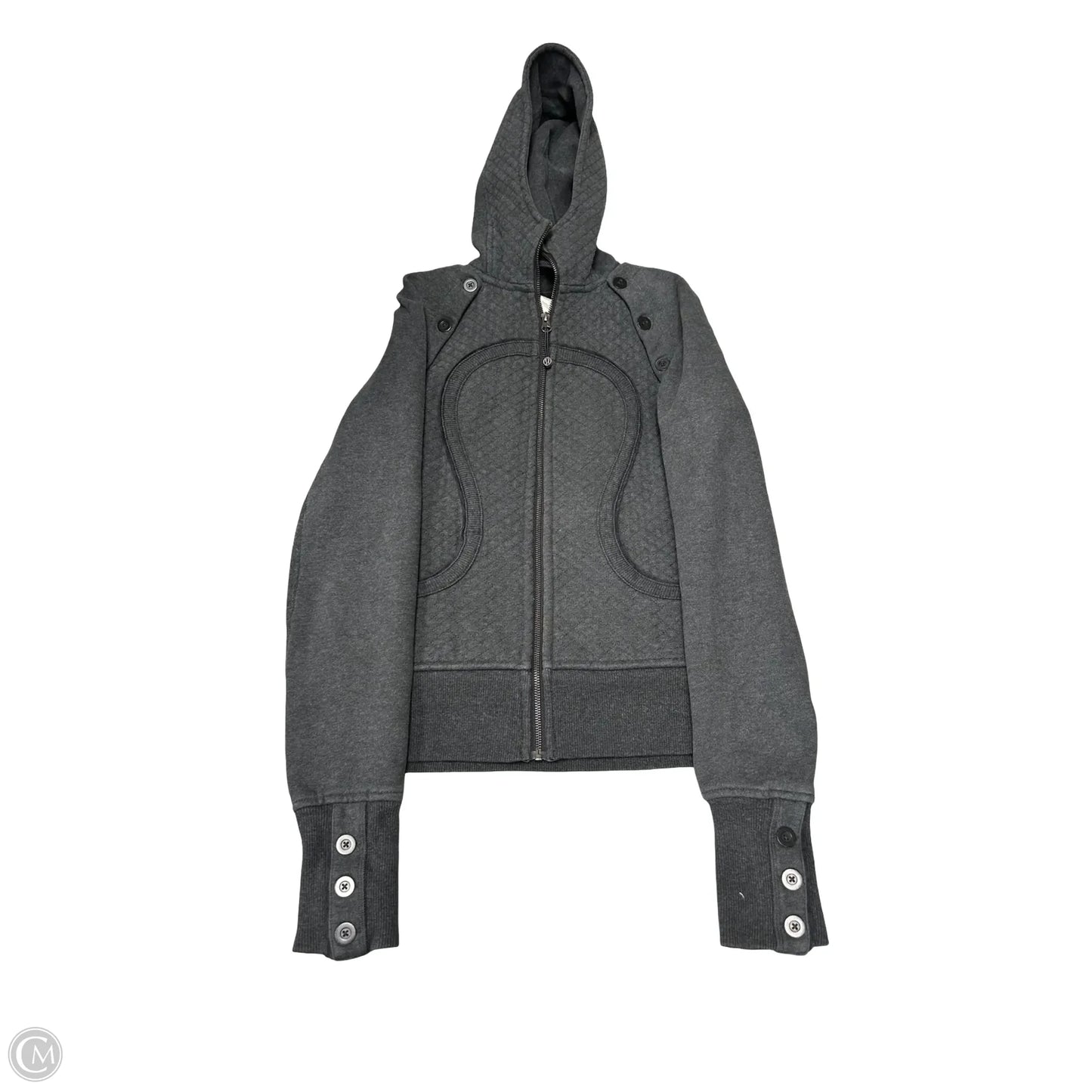 Athletic Sweatshirt Hoodie By Lululemon In Grey, Size: 8