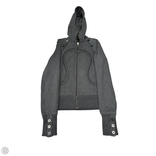 Athletic Sweatshirt Hoodie By Lululemon In Grey, Size: 8