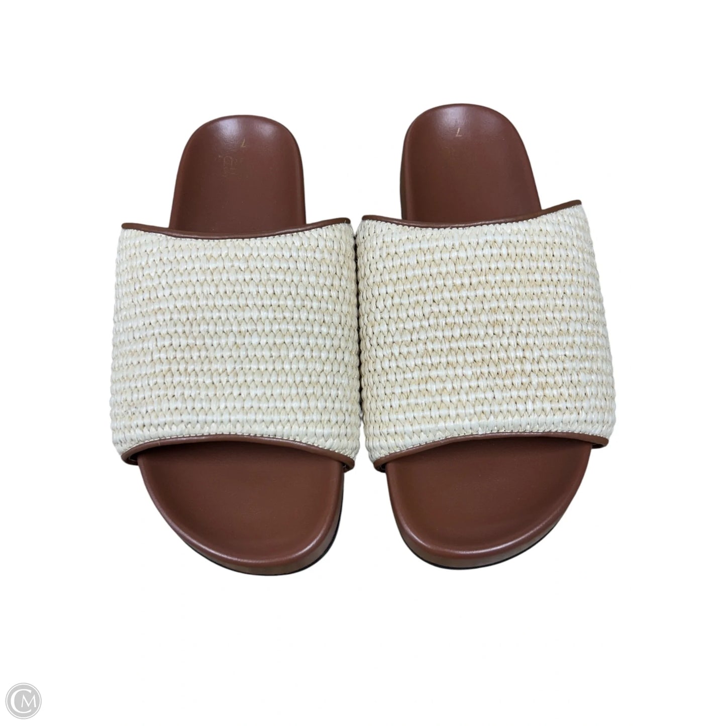 Sandals Flats By Time And Tru In Brown & Cream, Size: 7
