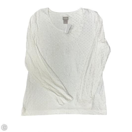 Top Long Sleeve Basic By Chicos In White, Size: M