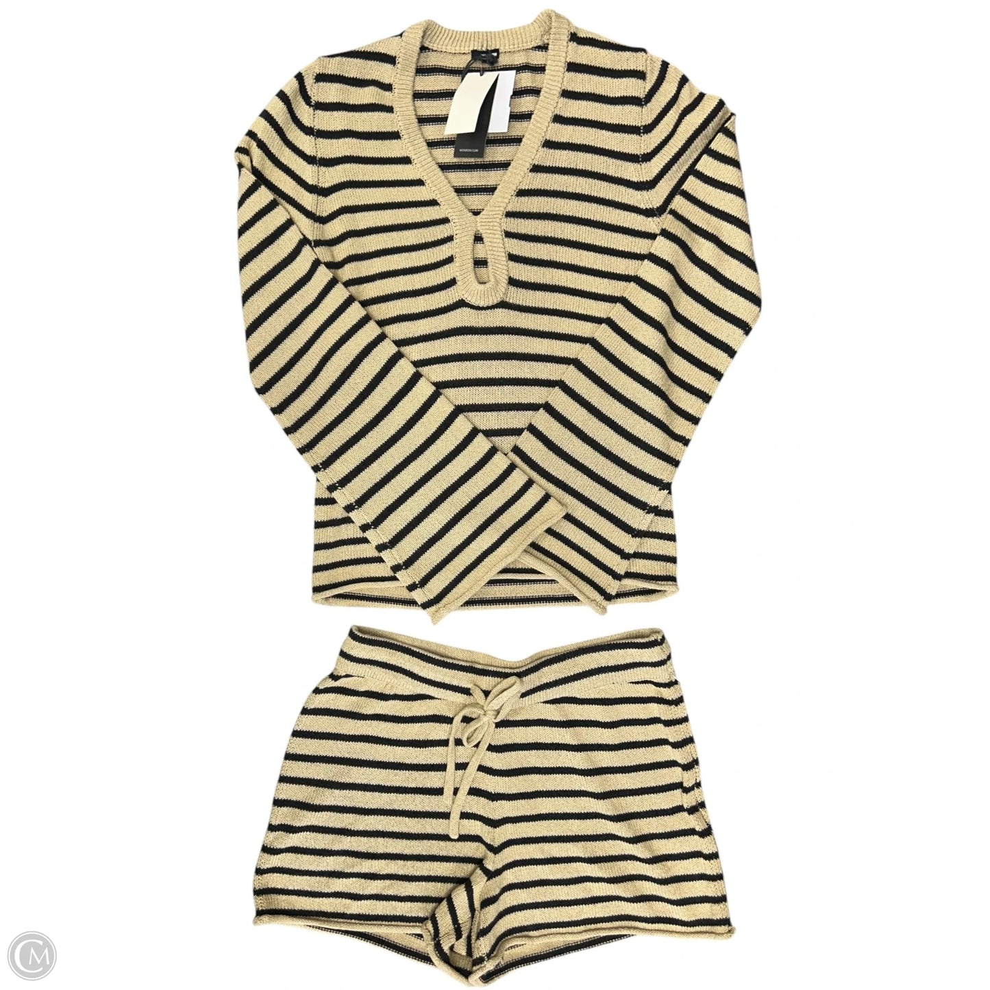 Shorts Set By Monrow In Black & Tan, Size: Xs