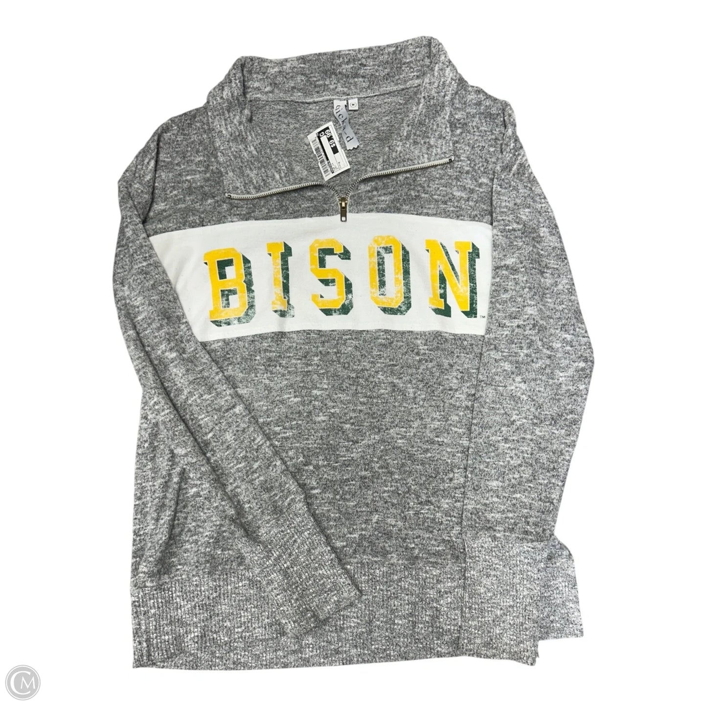 Top Long Sleeve By Chicka-d In Grey, Size: M