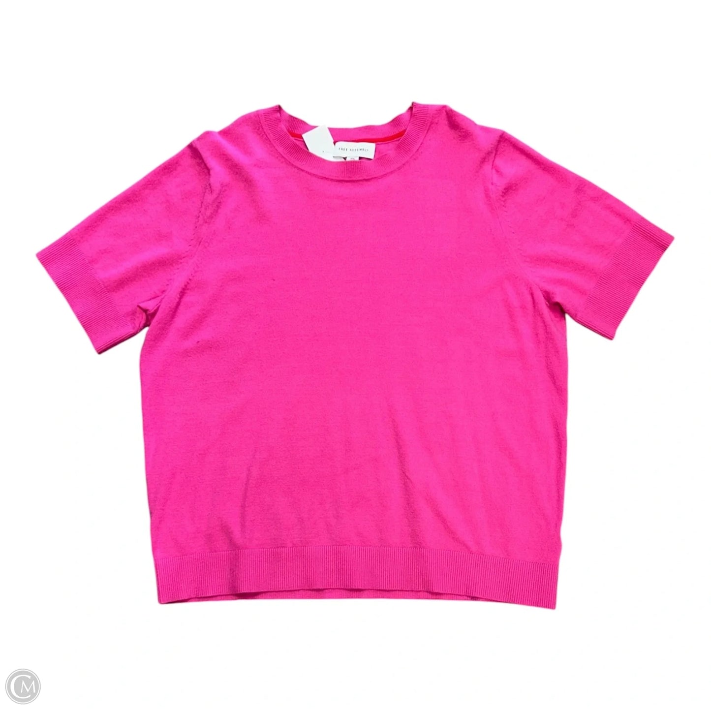 Top Short Sleeve By Free Assembly In Pink, Size: Xxl