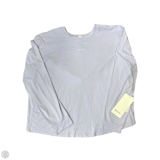 Athletic Top Long Sleeve Crewneck By Lululemon In Purple, Size: Xl