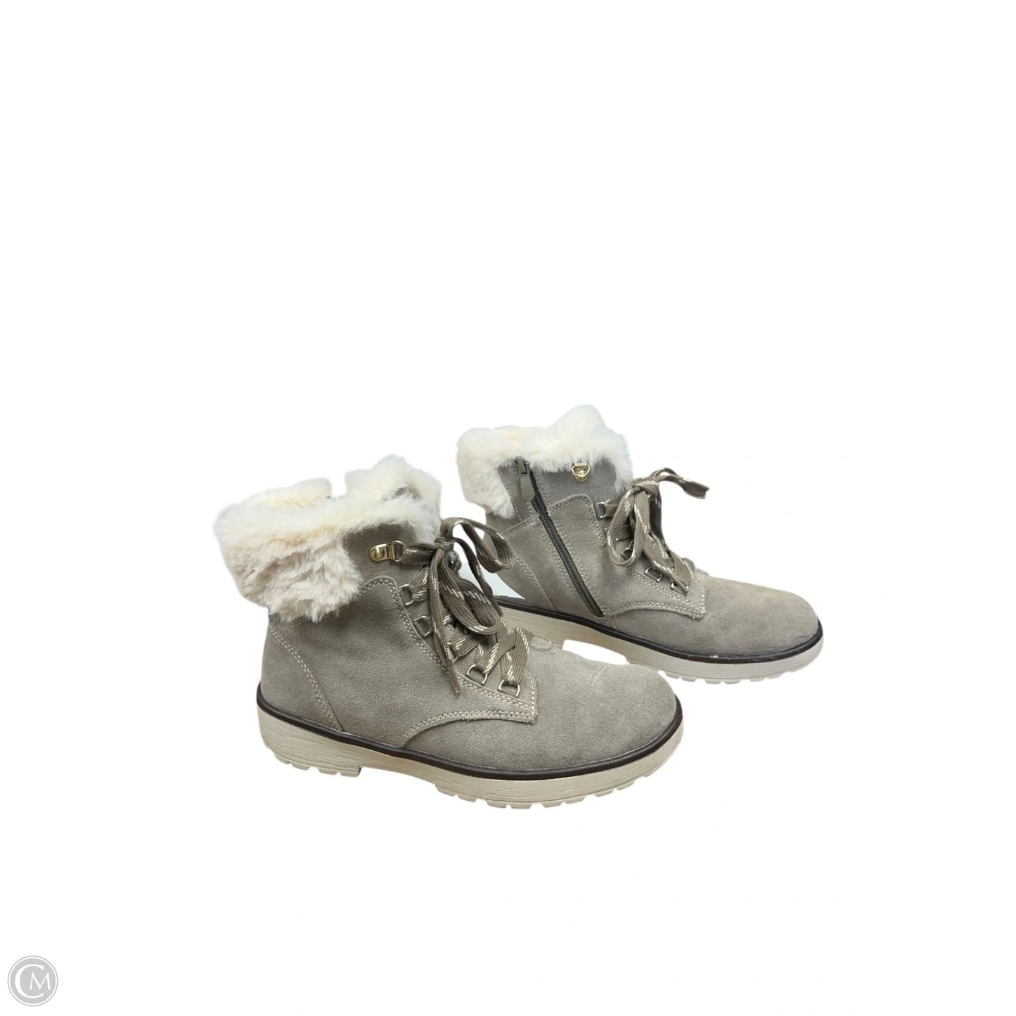 Boots Ankle Flats By Clothes Mentor In Taupe, Size: 7