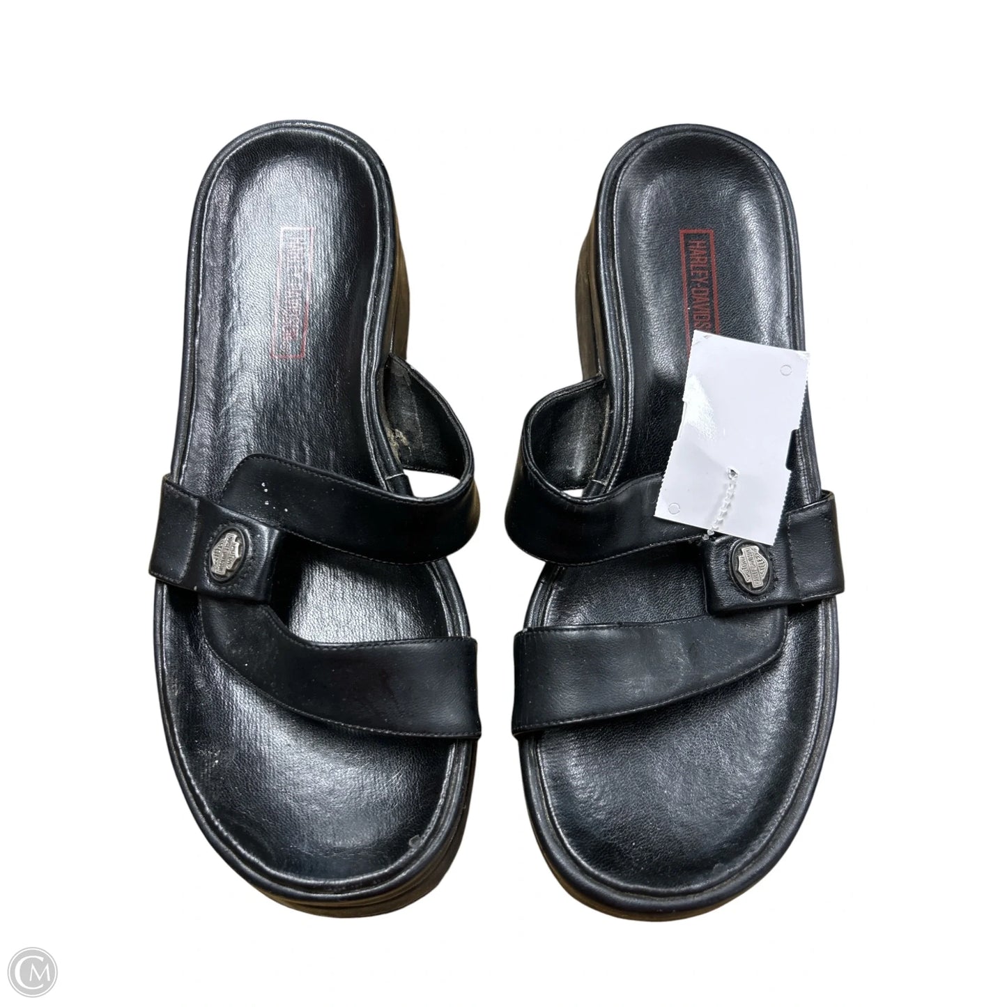Sandals Heels Platform By Harley Davidson In Black, Size: 6