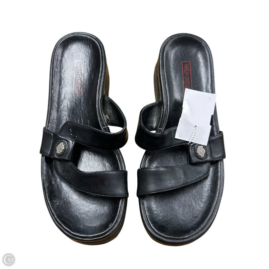 Sandals Heels Platform By Harley Davidson In Black, Size: 6