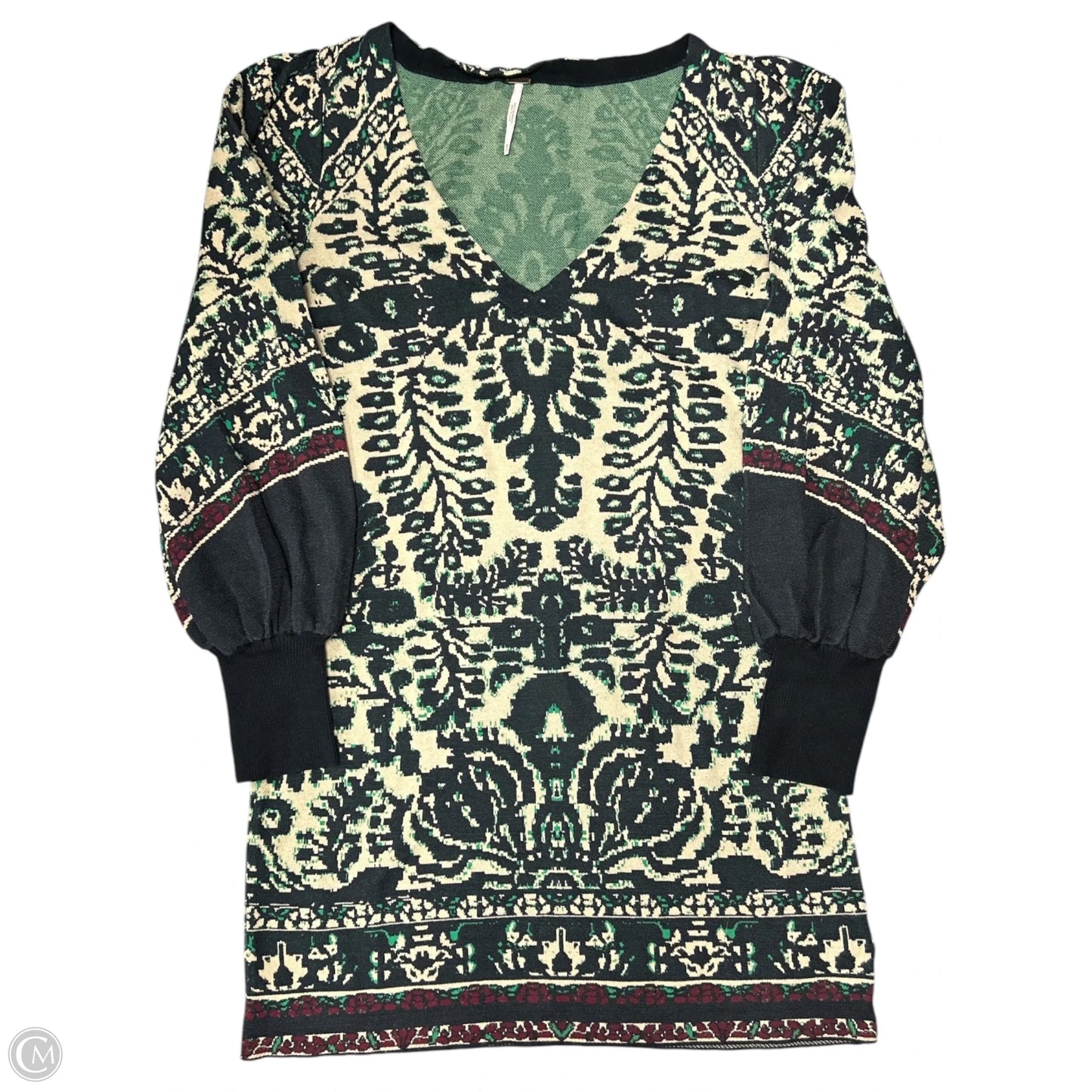 Dress Sweater By Free People In Black & Tan, Size: Xs