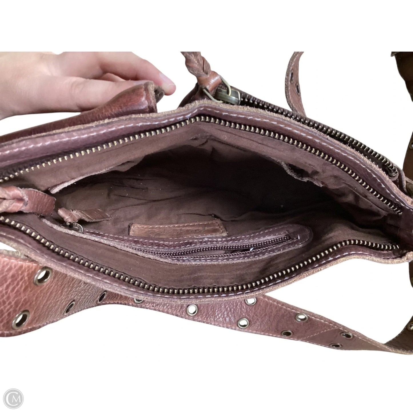 Crossbody Leather By Free People, Size: Medium
