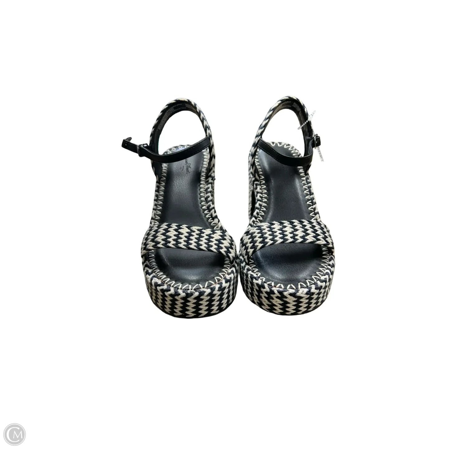 Sandals Heels Platform By Universal Thread In Black & Cream, Size: 7