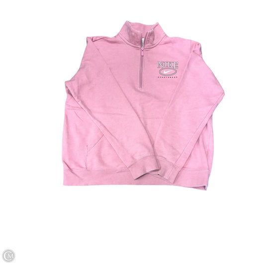 Athletic Sweatshirt Collar By Nike In Pink, Size: L
