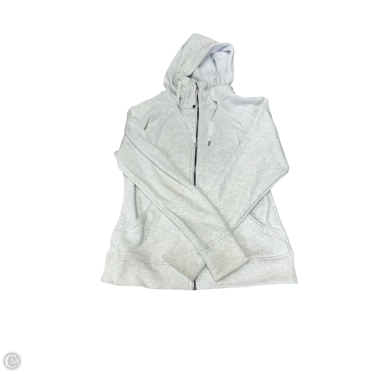 Athletic Sweatshirt Hoodie By Lululemon In Grey, Size: 12