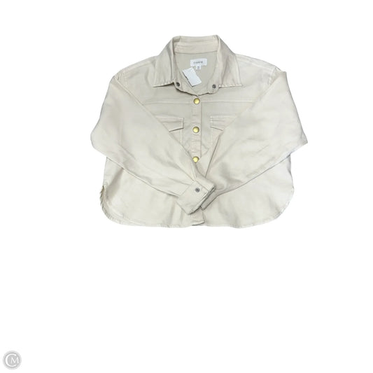 Blouse Long Sleeve By Evereve In Cream Denim, Size: Xs
