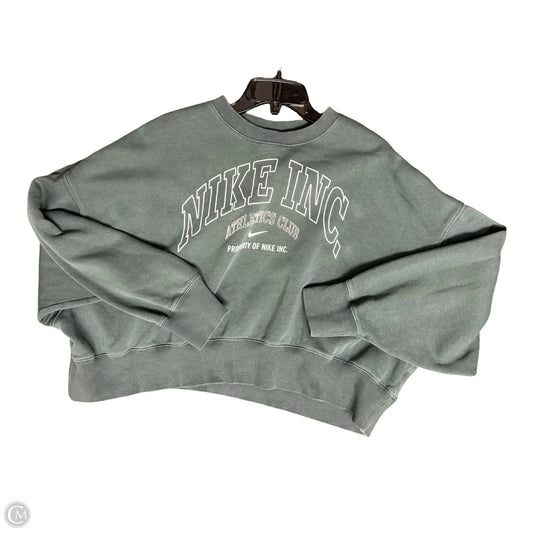 Athletic Sweatshirt Crewneck By Nike In Green, Size: M