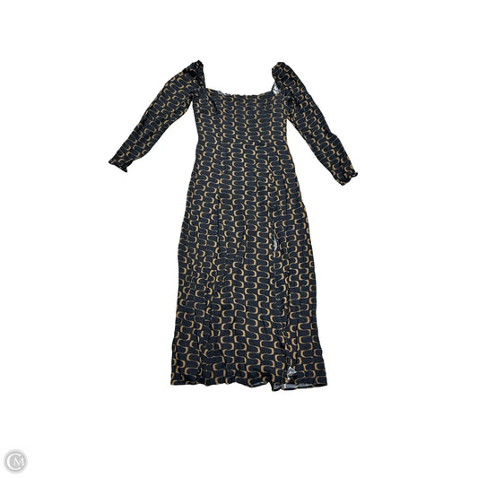 Dress Casual Midi By Reformation In Black & Brown, Size: 8