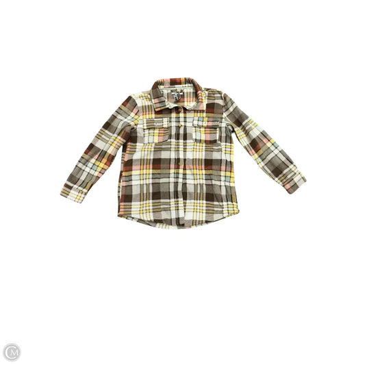 Jacket Shirt By Oneill In Brown & Yellow, Size: S