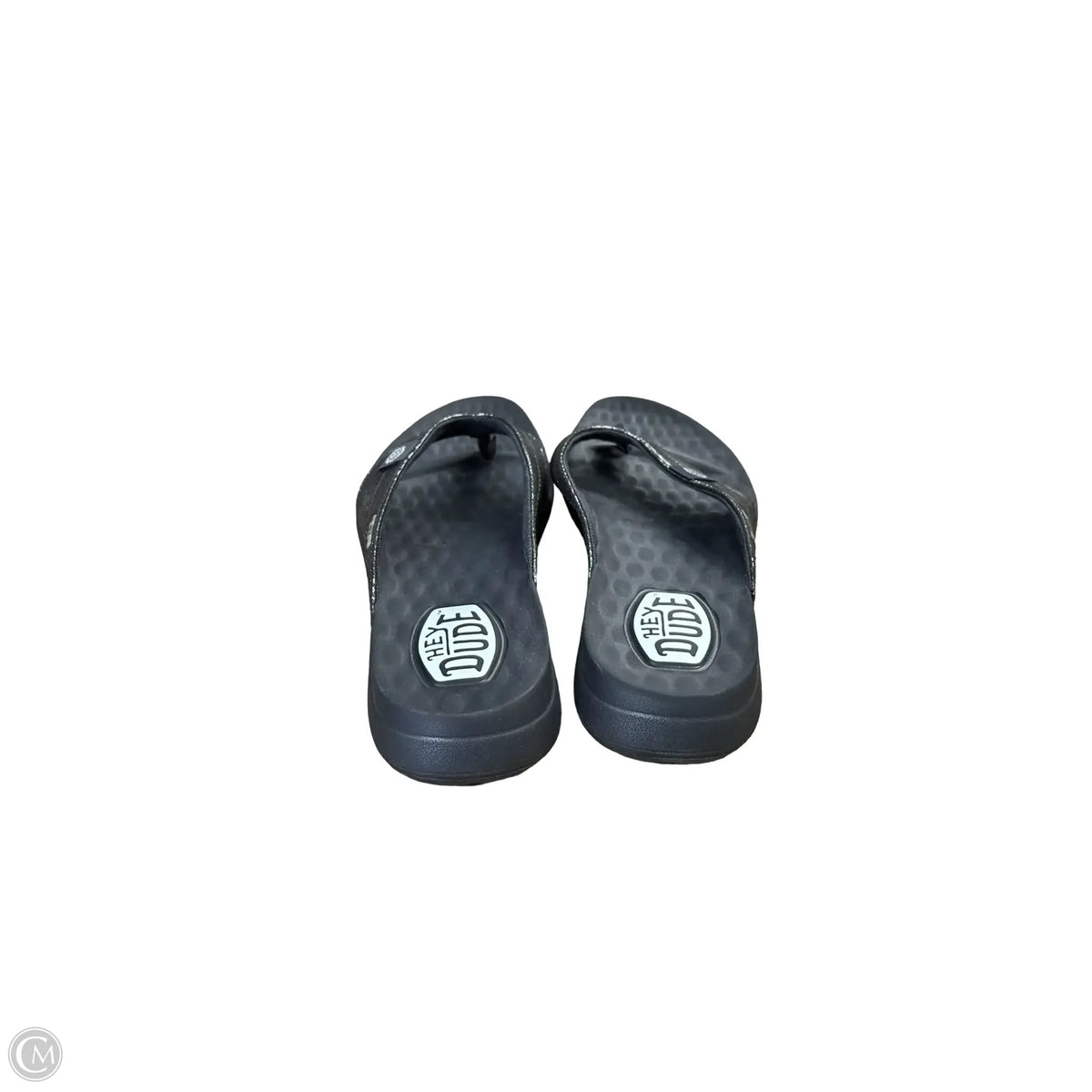 Sandals Flats By Hey Dude In Silver, Size: 8