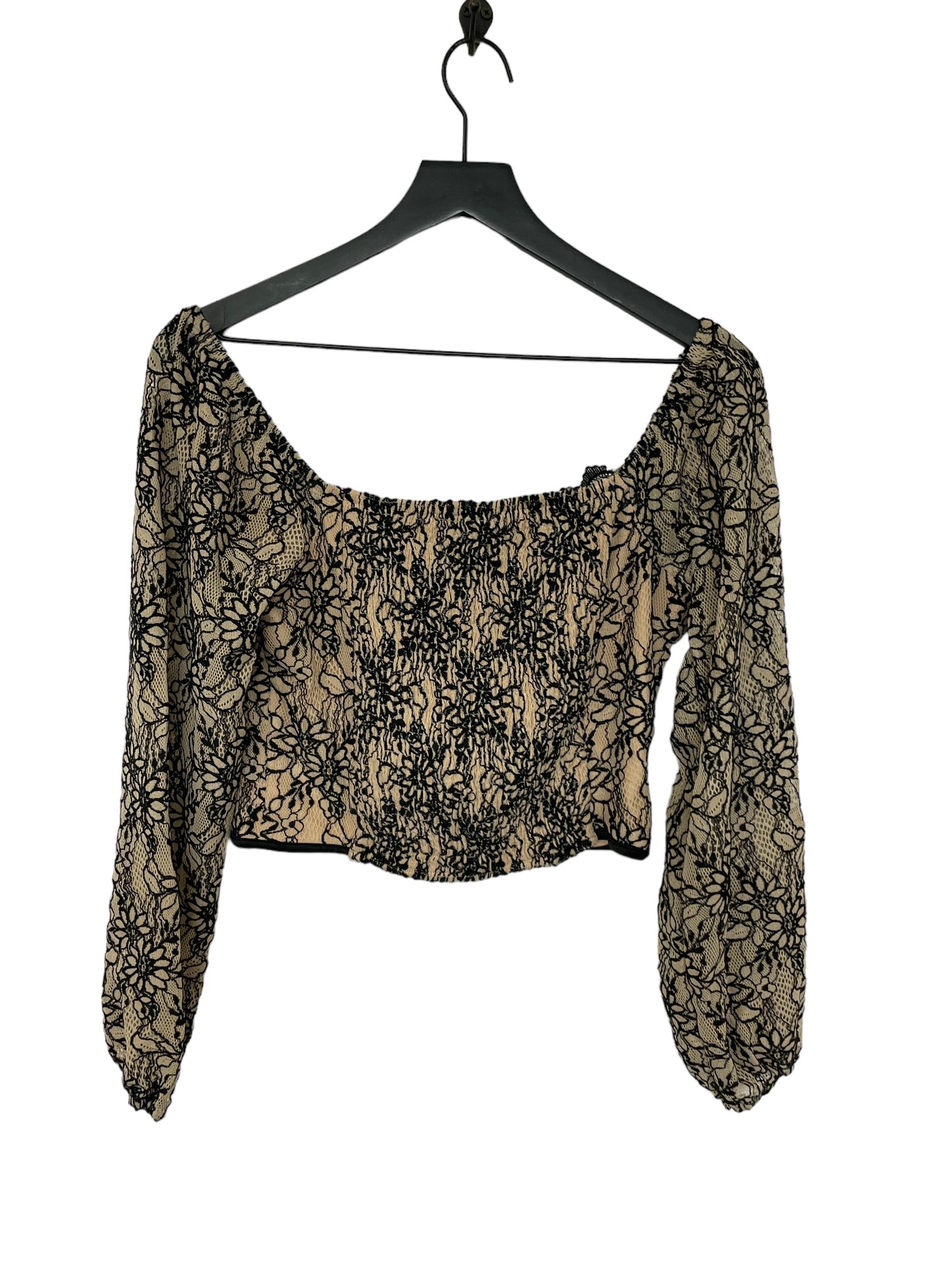 Black & Tan Top Long Sleeve Cmc, Size S